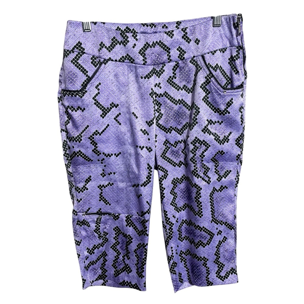 Jamie Sadock Capri Golf Pants Purple Snakeskin print